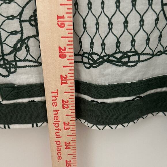 Tory Burch Green and White Geometric Tunic Top Size Medium - Picture 5 of 7